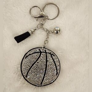 Basketball Rhinestone Keychain Bag Charm